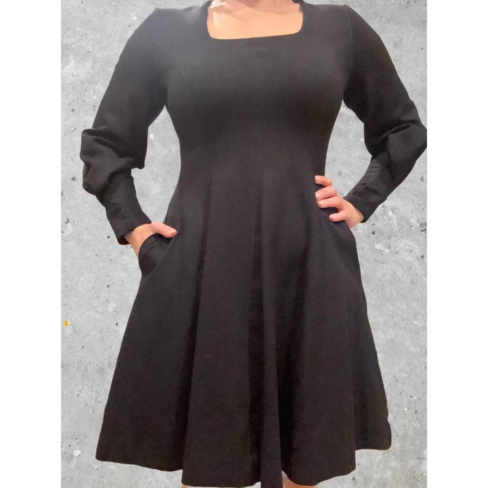 Pearl by Lela Rose Fit & Flare Dress – Black, Size 6 (Made in USA)